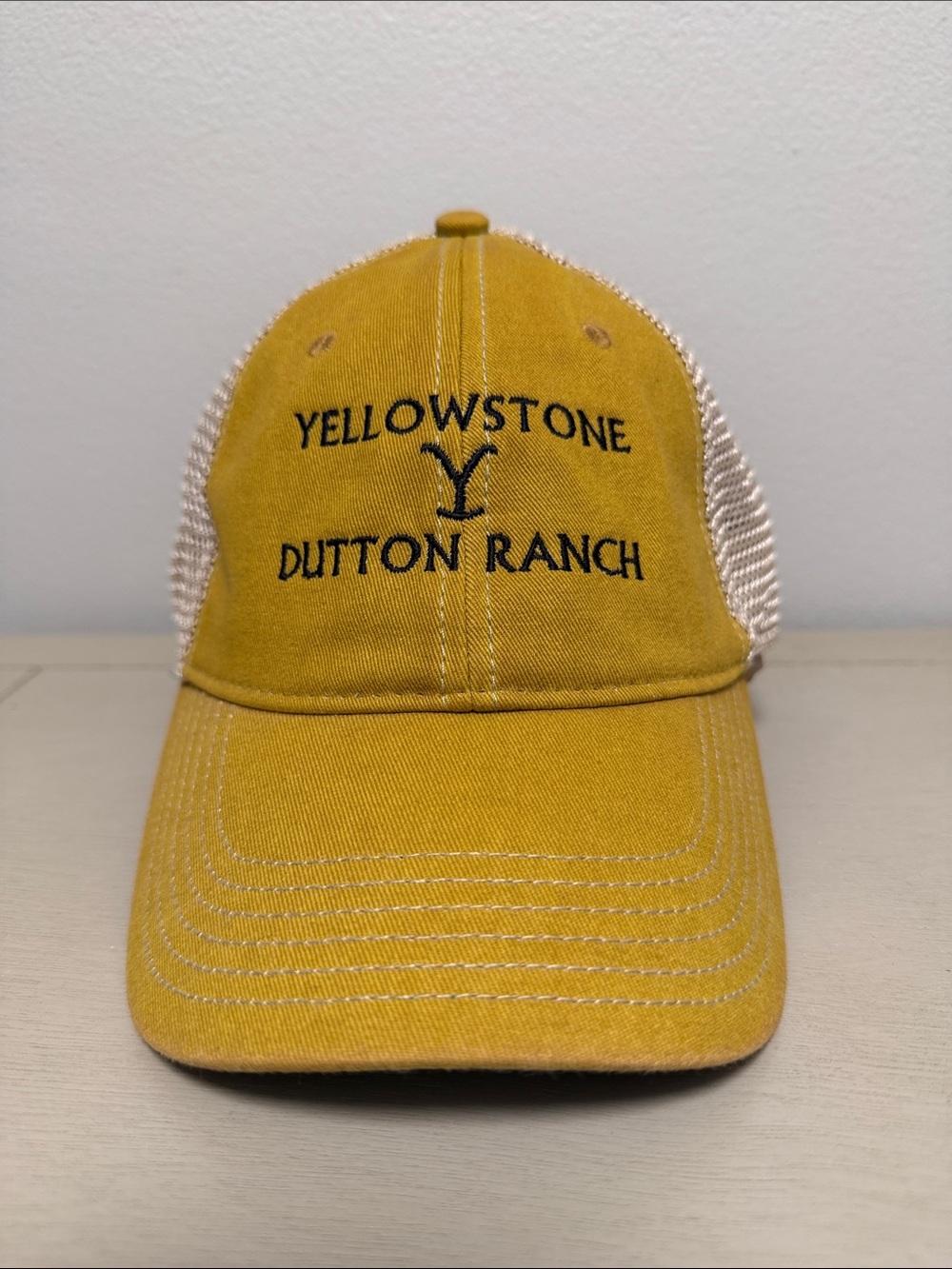 Yellowstone Dutton Ranch Legacy Trucker Hat Mustard Yellow Mesh Snapback unisex